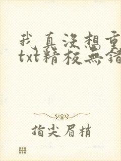 我真没想重生啊txt精校无错版