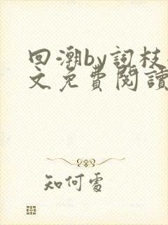 回潮by词枝全文免费阅读笔趣阁