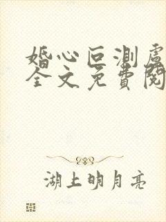 婚心叵测卢丹妮全文免费阅读小说