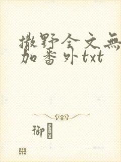 撒野全文无删减加番外txt封面