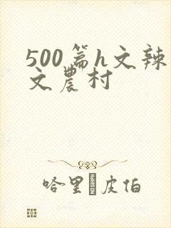 500篇h文辣文农村封面