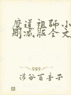 魔道祖师小说无删减版全文封面