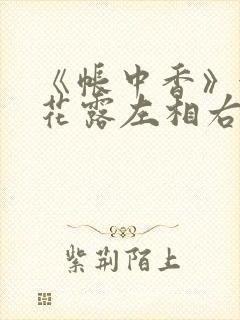《帐中香》金银花露左相右相