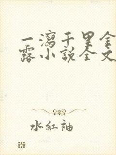 一泻千里金银花露小说全文免费阅读