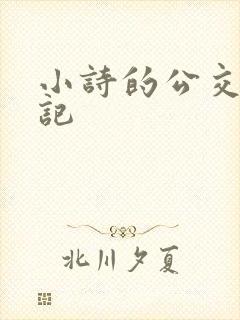 小诗的公交车日记封面