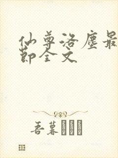 仙尊洛尘最新章节全文