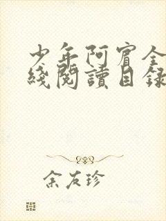 少年阿宾全文在线阅读目录封面