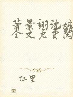 萧景翊沈婉小说全文免费阅读封面