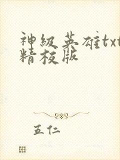 神级英雄txt精校版