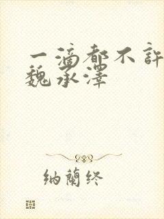 一滴都不许漏 魏承泽封面