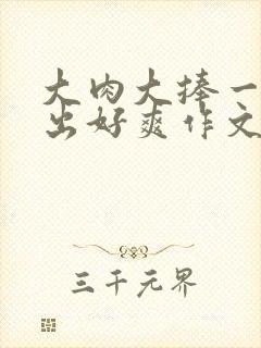 大肉大捧一进一出好爽作文