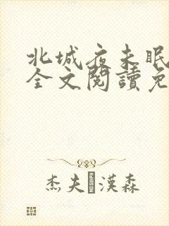 北城夜未眠小说全文阅读免费