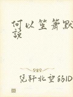 何以笙箫默 小说
