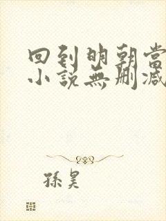 回到明朝当王爷小说无删减版封面