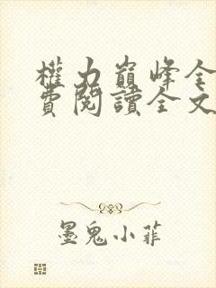 权力巅峰全本免费阅读全文封面