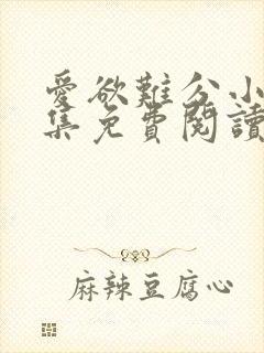 爱欲难分小说全集免费阅读封面