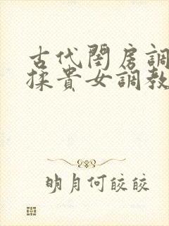 古代闺房调教h揉贵女调教记