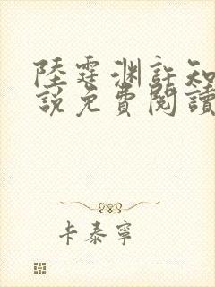 陆霆渊许知知小说免费阅读最新章节封面