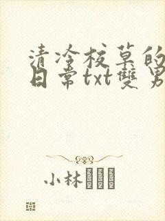 清冷校草的抹布日常txt双男主