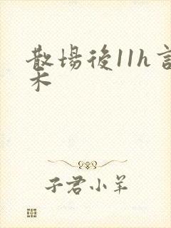 散场后11h言禾封面