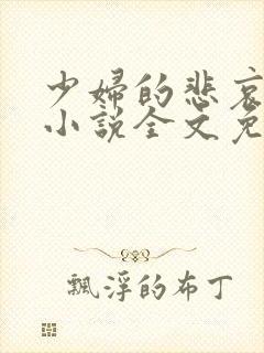 少妇的悲哀榆木小说全文免费阅读笔趣阁下载