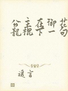 公主在御花园吃龙棍下一句