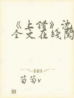 《上错》沈南初全文在线阅读笔趣阁