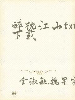 醉枕江山txt下载