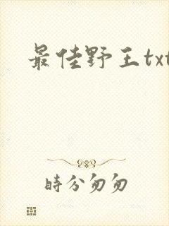 最佳野王txt封面