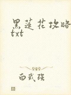 黑莲花攻略手册txt