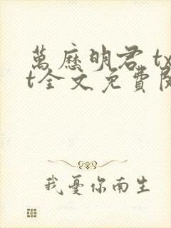 万历明君 txt全文免费阅读