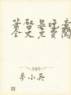 萧启晏晚意小说全文免费阅读