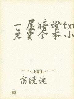 一屋暗灯txt免费全本小说电子书封面