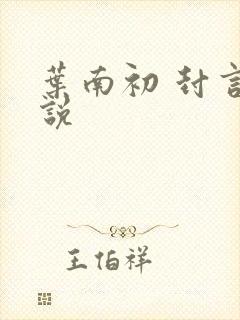 叶南初 封言小说