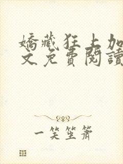 娇藏狂上加狂全文免费阅读笔趣阁