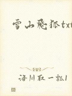 雪山飞狐txt封面