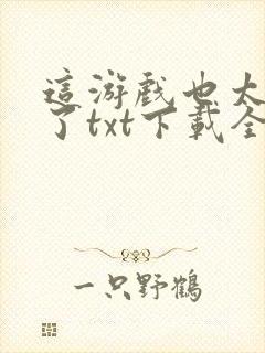 这游戏也太真实了txt下载全文下载封面