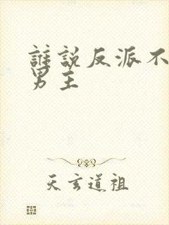 谁说反派不能当男主封面