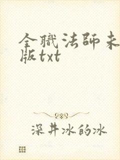 全职法师未删减版txt
