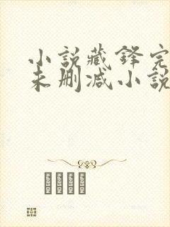 小说藏锋完整版未删减小说