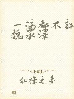 一滴都不许漏 魏承泽封面