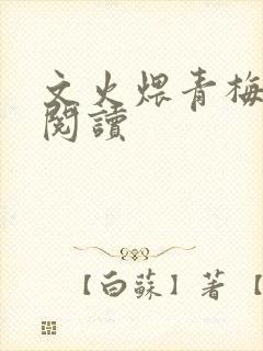 文火煨青梅免费阅读