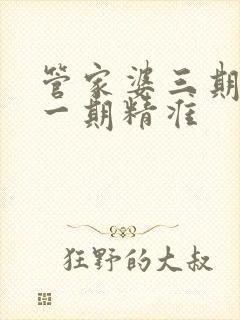 管家婆三期必开一期精准