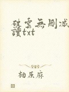 破云无删减版阅读txt