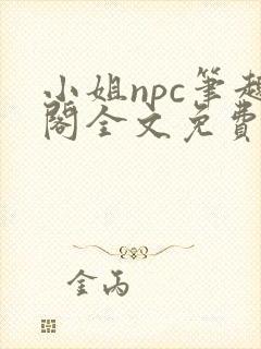 小姐npc笔趣阁全文免费阅读