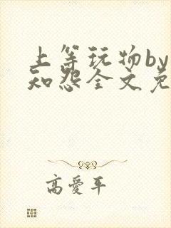 上等玩物by长知怨全文免费阅读笔趣阁