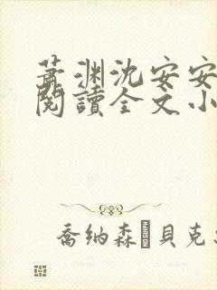 萧渊沈安安免费阅读全文小说