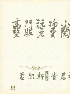 高门玩物小说完整版免费阅读