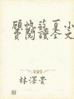 顾帆苏夏小说免费阅读全文封面