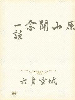 一念关山原著小说封面